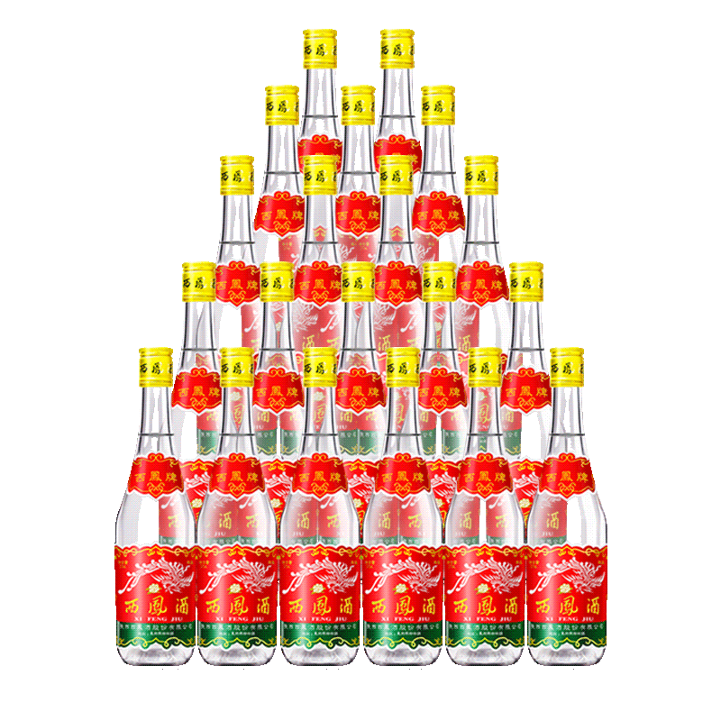 西凤酒 西凤375 七两半45度绵柔西风白酒整箱装粮食酒 375mL*20瓶