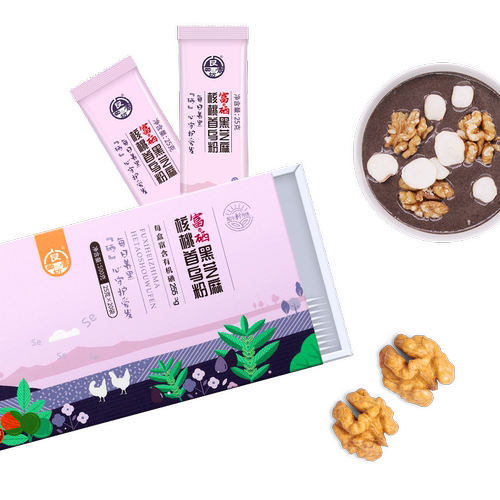 [买2送1]富硒黑芝麻核桃首乌粉糊无冰糖食品早餐袋装营养代餐粉