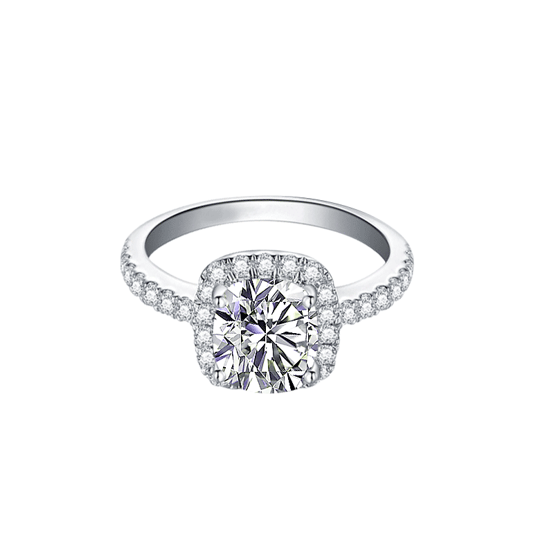 纯银5层18K真金镀金D色莫桑钻戒