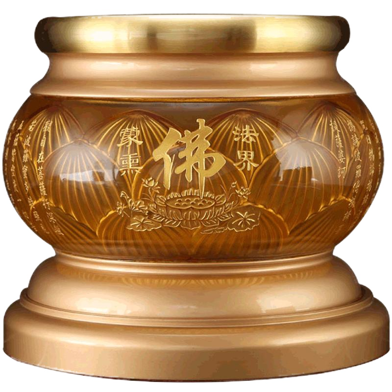 琉璃莲花香炉供佛黄铜