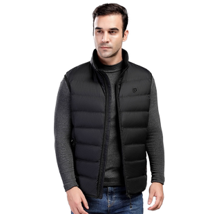 男士羽绒马甲立领加厚马夹秋冬中老年羽绒服寒布仕商场同款1891