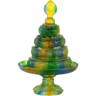 欧斯特八吉祥曼扎盘修盘客厅家用摆件曼茶罗曼达盘藏族琉璃曼扎盘