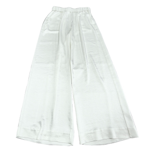 江南范白色国风改良版唐装旗袍裤子小个子松紧腰阔腿裤日常垂感