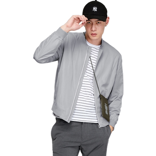 元本 轻便极简秋装夹克 男士潮流修身拉链棒球领上衣外套商务休闲