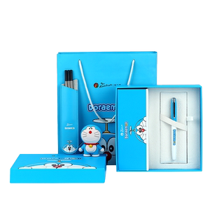 毕加索旗舰店&哆啦A梦联名签字笔礼盒装儿童生日礼物男女士办公宝珠签单商务笔学生用成人练字送礼礼品笔