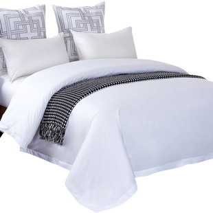 罗曼德酒店宾馆床上用品棉质60支喷气贡缎高密单品被套被罩