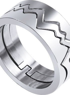 网红心电图时尚个性食指环