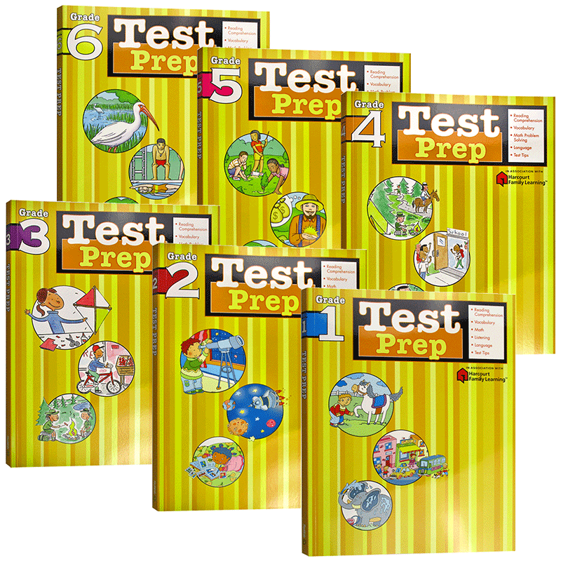 英文原版 Flash Kids 预测卷1-6年级6册 Test Prep Grade 1-6 英文版练习册小学英语学习教辅教材工具书 英语测试练习