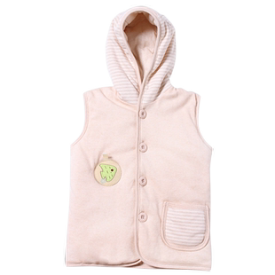 威尔贝鲁 婴儿宝宝马甲 男女童马甲带帽背心  春秋 薄棉款