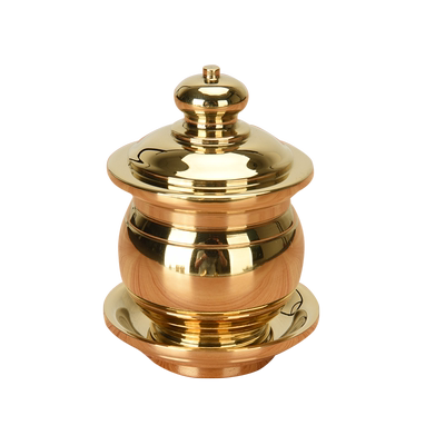 有盖子黄铜财神杯佛前供具供佛杯