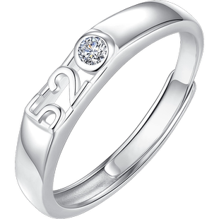 免费刻字 520戒指925纯银女时尚个性足银女戒食指尾戒生日礼物