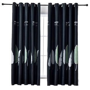 高遮光窗帘布成品飘窗短帘2025新款简约卧室租房平面窗免打孔安装