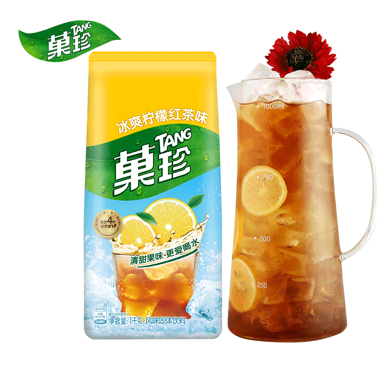 卡夫冰爽柠檬红茶果汁1kg速溶味果珍橙汁冰红茶冲饮饮料菓珍