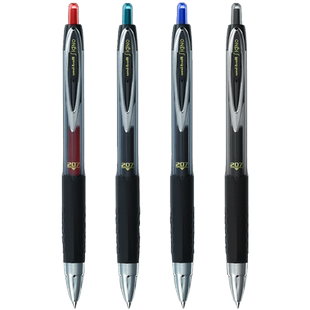 日本uni三菱铅笔UMN-207按动中性笔水笔学生用商务办公签字笔按压式学生柔软胶握红蓝黑色0.5mm可换替芯