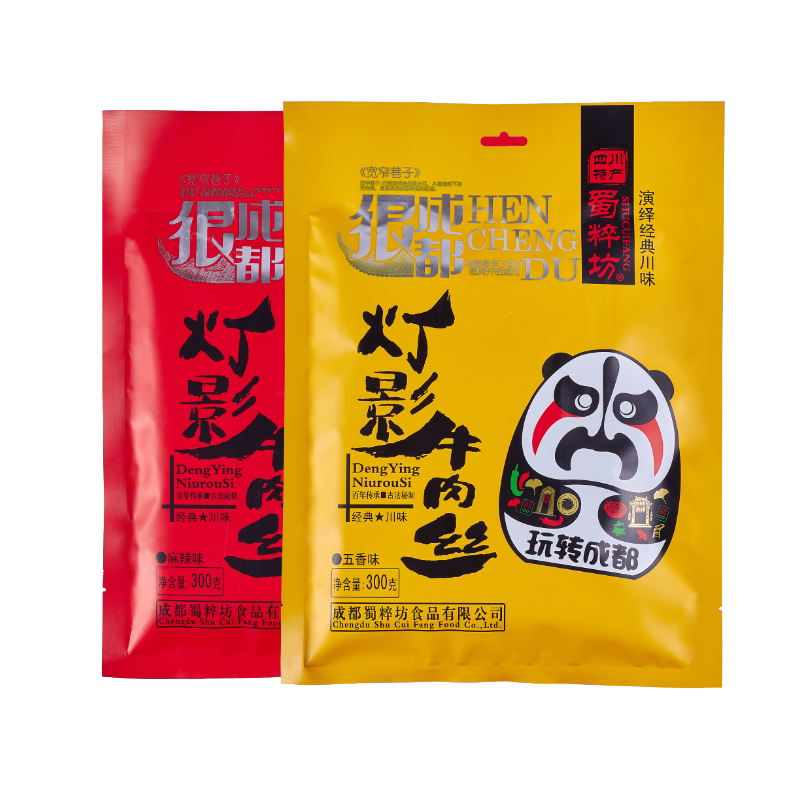 四川成都特产蜀粹坊300g灯影牛肉丝麻辣牛肉干礼袋熟食小吃零食品