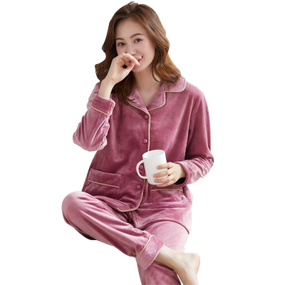 珊瑚绒加厚保暖大码秋冬季家居服