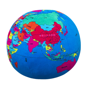 地球抱枕毛绒玩具圆形仪公仔中文版英文版世界球形星球模型摆件