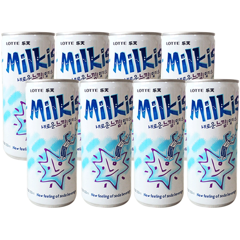 韩国进口乐天milkis妙之吻乳味碳酸饮料进口网红牛奶苏打气泡水