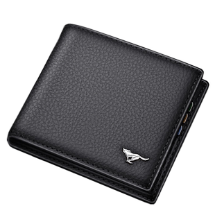 七匹狼男士真皮短款钱包2025新款简约钱夹头层牛皮卡包青年皮夹子