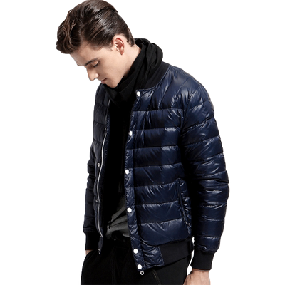 修身羽绒服学院风棒球领