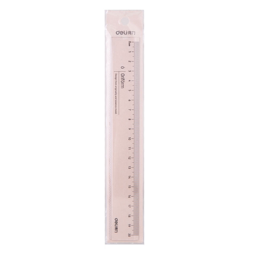 得力透明长直尺18cm尺子20cm波浪尺绘画制图工具套尺15厘米曲线绘图尺刻度尺多功能格尺塑料考试小学生用文具