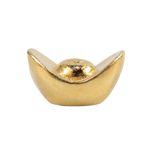 欧斯特999足银 迷你银元宝 曼扎佛像装赞宝石银镀金小银锭 小金锭