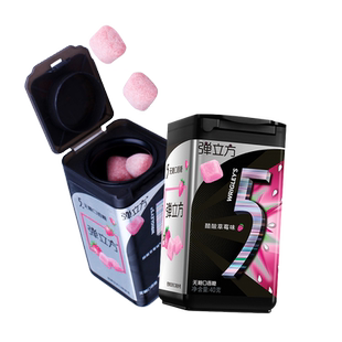 5无糖口香糖果弹立方酷酸草莓味大瓶装办公室小吃零食