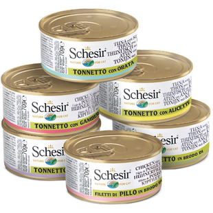 Schesir雪诗雅彩虹猫罐头进口成幼猫零食汤煮搭配主粮6罐