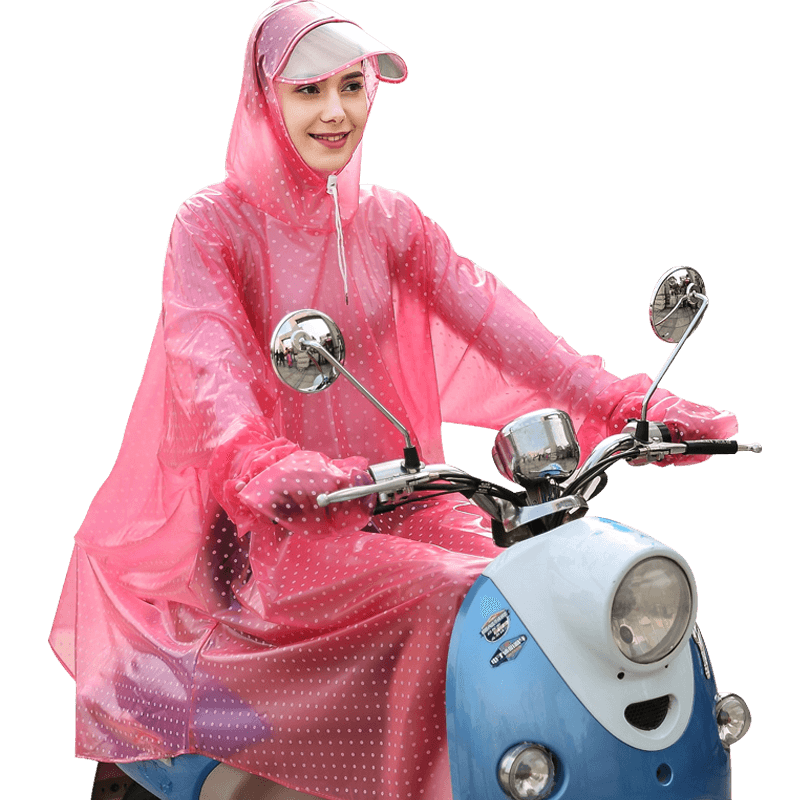 百利达雨衣电动车有袖子防水透明