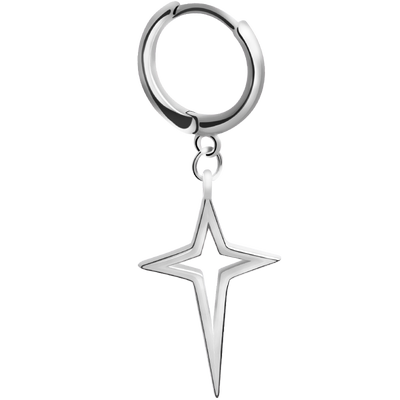 几何男士单只冷淡风银耳环