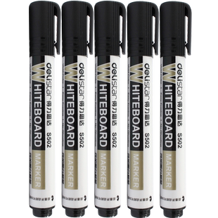 得力白板笔可擦儿童无毒可加墨水黑板笔水性记号笔教师用大容量画板水笔白班笔易擦白版笔可擦除粗头大号