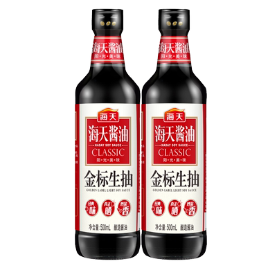 海天金标生抽酿造酱油500ml×2瓶