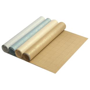 锦墨堂蜡染鎏金方格宣纸半生半熟四尺对开六尺对开小楷宣纸格子方格仿古带格纸毛笔书法作品创作用纸纯手工纸