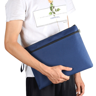 渡美a4a5b5拉链文件袋多层拉链帆布防水手提资料大容量收纳袋定制