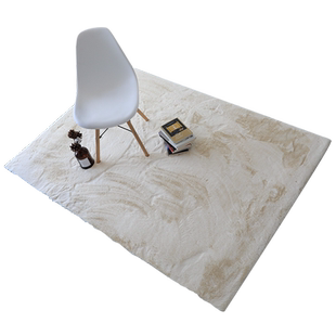 地毯卧室客厅2025新款可擦免洗仿兔毛绒床边毛毯地垫飘窗垫厚白色