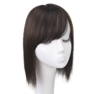 全手织双递针一片式轻薄无痕头顶补发片女遮盖白发真发假发女补发