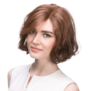 瑞贝卡假发女空气刘海纹理烫韩式短卷发全真人发蓬松自然时尚头套