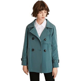 2026春季新款韩版雾霾蓝小个子风衣女短款工装外套休闲chic外衣女