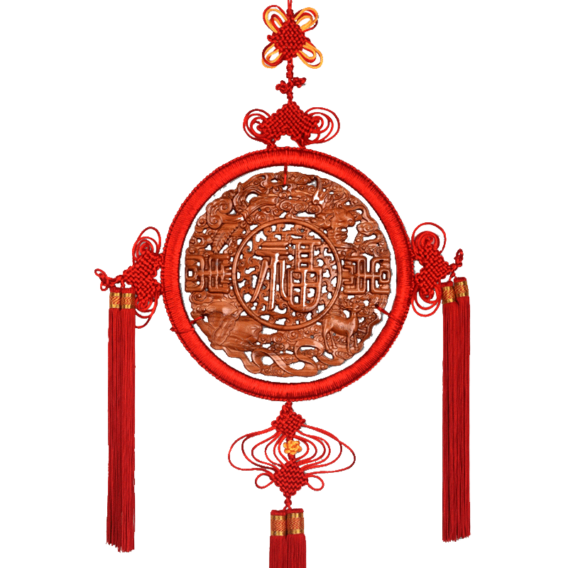 葫仙桃木圆盘大号中国结福字客厅家居背景墙玄关壁挂新居挂饰品