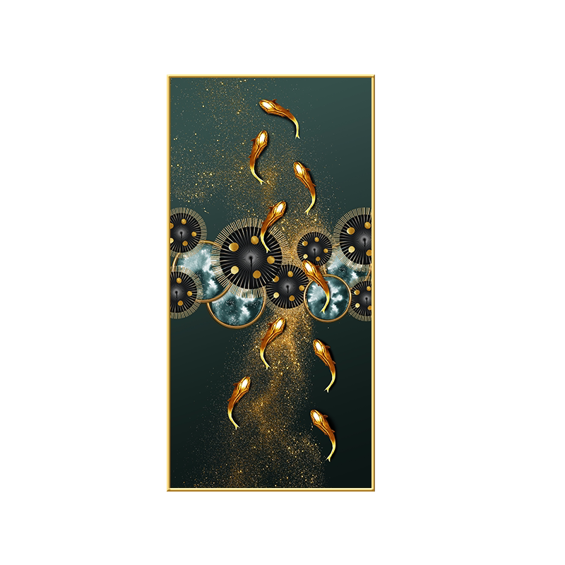 入户竖版龙鱼玄幻风过道装饰画