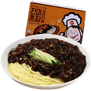 韩国炸酱面荞麦拌面黑拌酱料进口真味春酱韩式杂酱面专用酱调料包