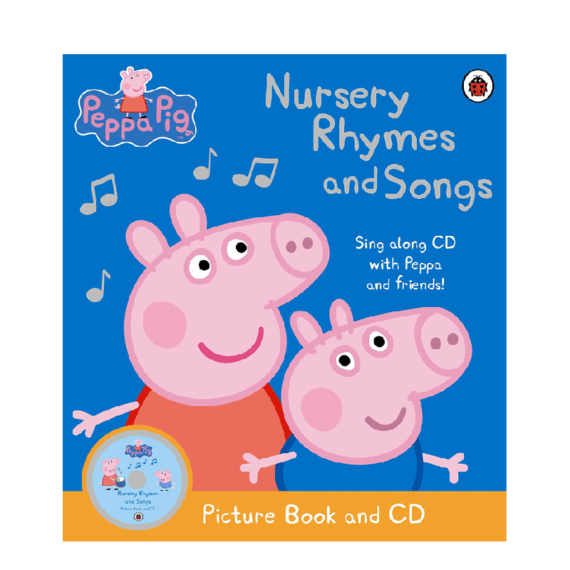 【预售】peppa pig 英文版 绘本小猪佩奇Nursery Rhymes and Songs 粉红猪小妹押韵与歌曲（附CD） 英文儿童绘本原版进口图书书籍