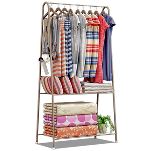衣帽架落地挂衣架家用卧室衣服架金属加固简易现代晾衣架经济型