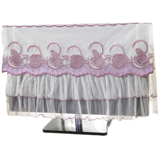 布艺蕾丝双层电脑罩防尘罩台式液晶显示器键盘盖巾布主机保护套