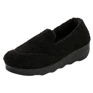 秋冬款老北京布鞋女棉鞋厚底豆豆鞋加绒保暖韩版松糕底羊羔毛女鞋