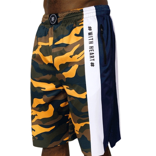BOUNCE官方迷彩系列动力短裤透气篮球裤训练运动短裤男子过膝