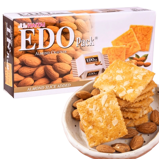 EDO pack韩国进口扁桃仁杏仁饼干甜薄脆休闲好吃的零食单独小包装
