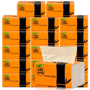 抽纸大包家用大号纸巾抽纸整箱实惠装卫生纸竹浆本色餐巾纸400张