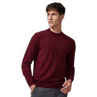 金利来官方outlets男装含羊毛纯色易搭针织圆领套头毛衣奥特莱斯