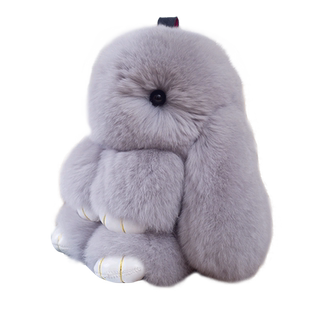 装死兔挂件獭兔毛小兔子懒兔皮草萌萌兔书包真毛绒兔包包挂饰正版